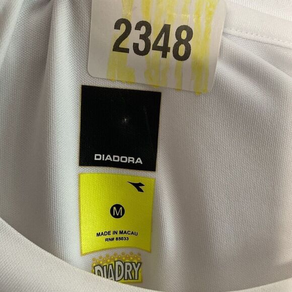 Diadora 10‎ Jersey Medium M Mens Sting Italy T-Shirt White Soccer Club Menscore - Picture 9 of 15